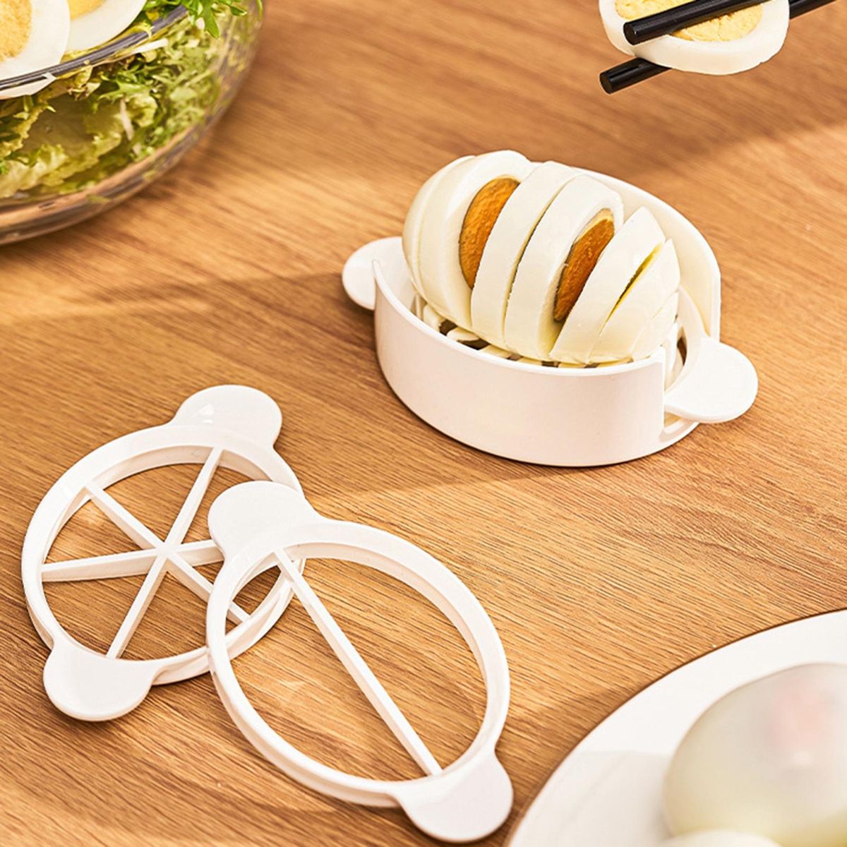 Egg Cutter Multi-purpose Egg Fruit Slicer Versatile for Strawberry White