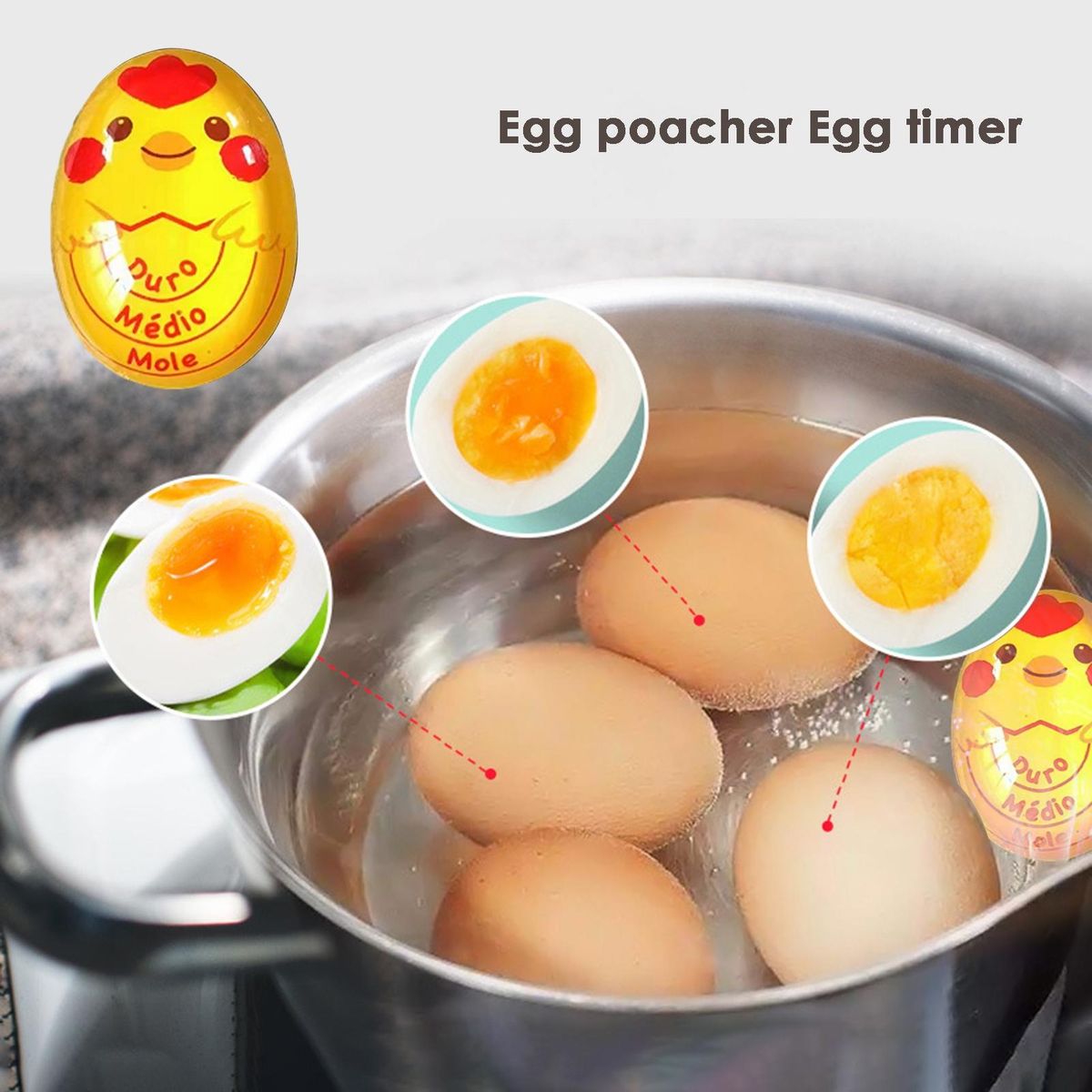 Egg Boiler Soft Boiled Egg Color Changing Indicator