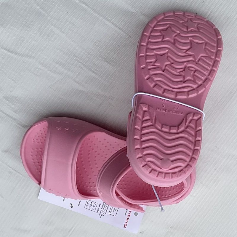 Plain Pink Toddler Girls Rubber Sandal