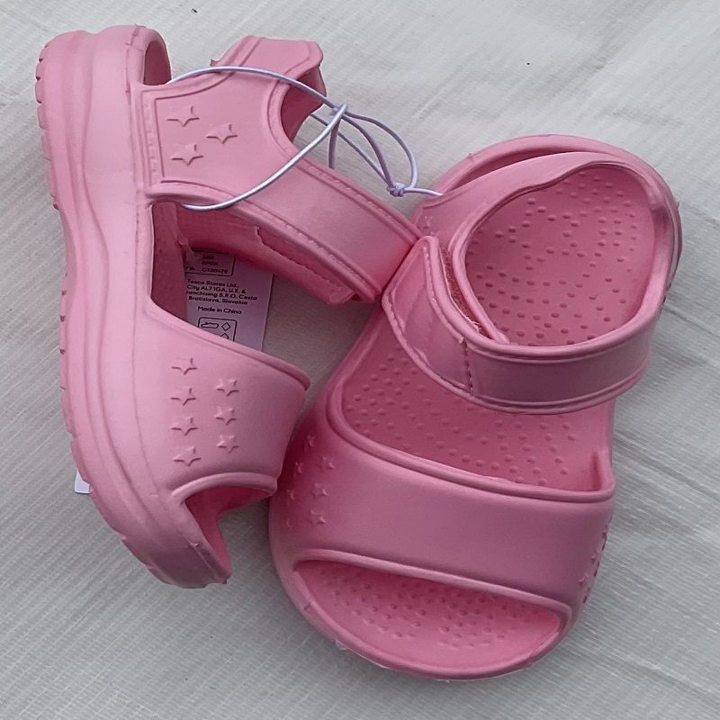 Plain Pink Toddler Girls Rubber Sandal