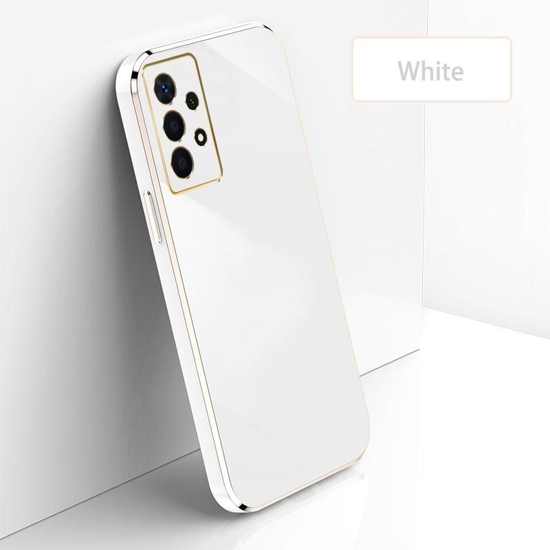 Ultra Thin Plating Phone Case for Samsung Galaxy A73 5G Lens Protection soft Phone Back Cover-White