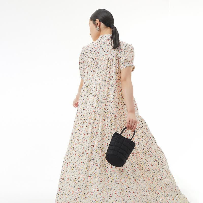 Spring 2023 new large women's printed skirt loose and thin temperament floral dress 5392-11