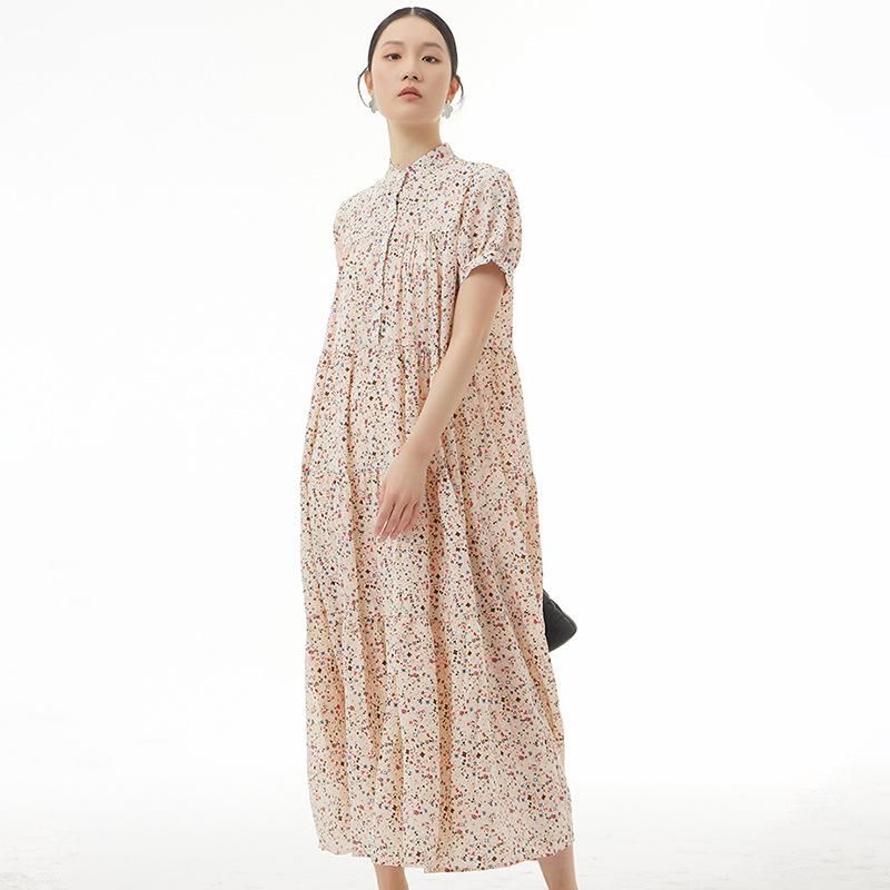 Spring 2023 new large women's printed skirt loose and thin temperament floral dress 5392-11
