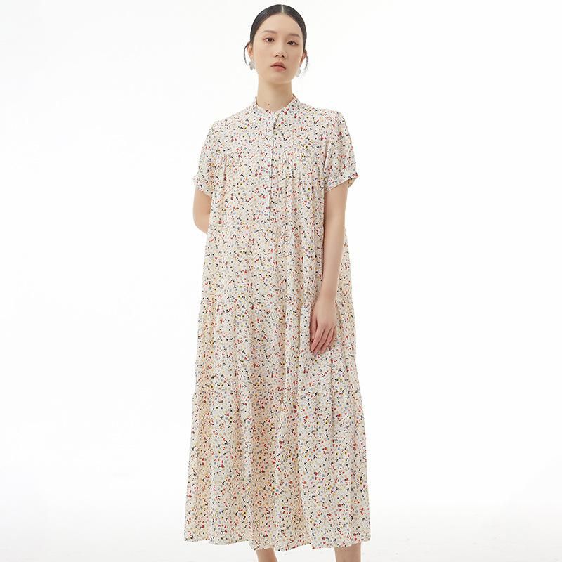 Spring 2023 new large women's printed skirt loose and thin temperament floral dress 5392-11