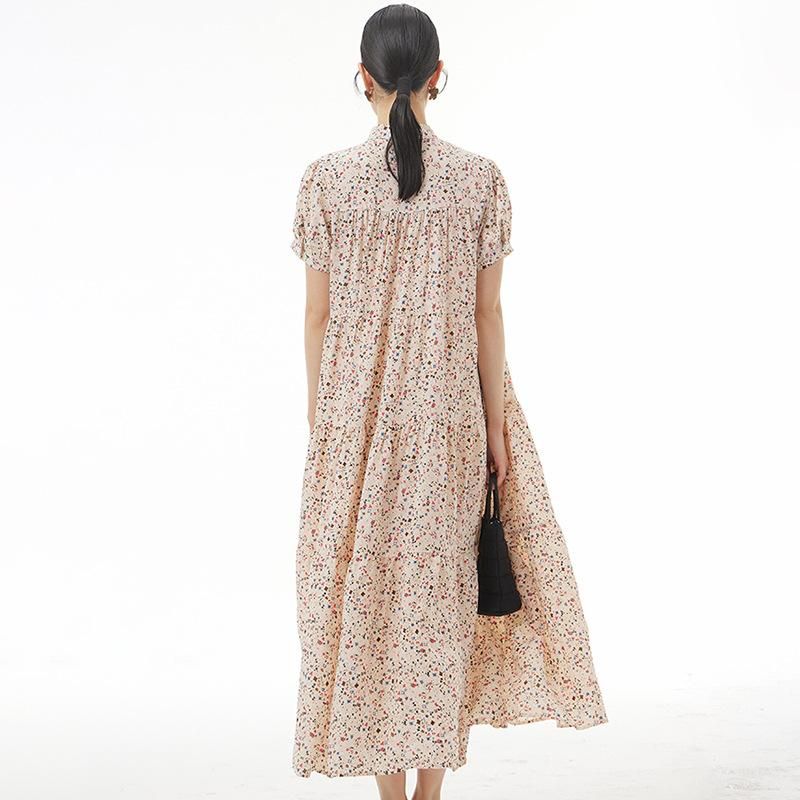 Spring 2023 new large women's printed skirt loose and thin temperament floral dress 5392-11