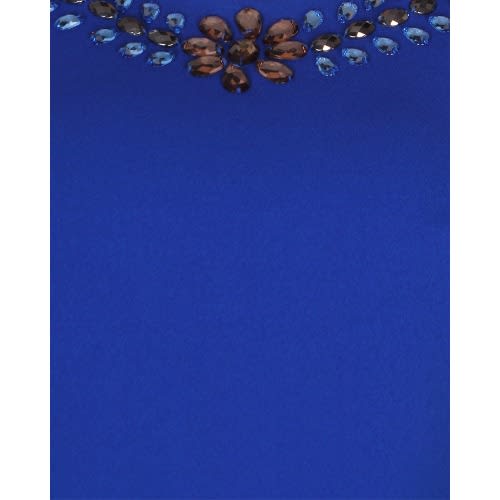 Cape Sleeve Embellished Neck Dress - Blue
