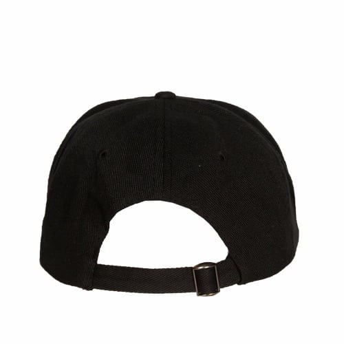 Embroidered Studded Floral Face Cap - Black