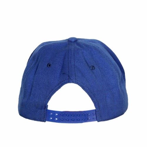 Embroidered Studded Floral Face Cap - Blue