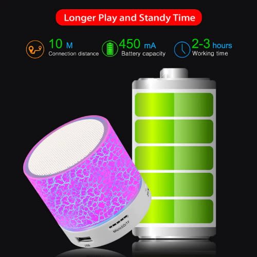 Led Bluetooth Speakers Wireless Portable Mini Hands Free Speaker - Pink