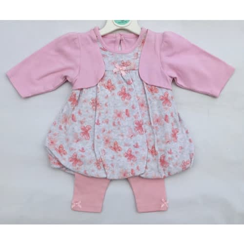 Baby Girls' Mock Cardigan Puffball Set