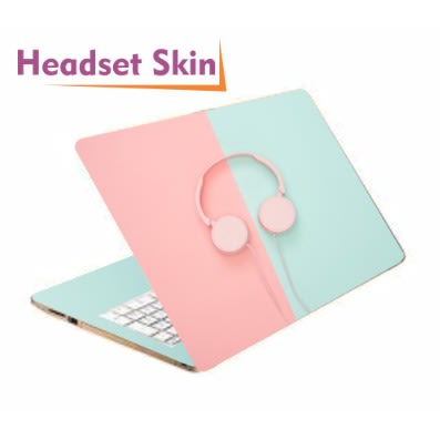 Laptop Headset Skin - Pink/ Blue