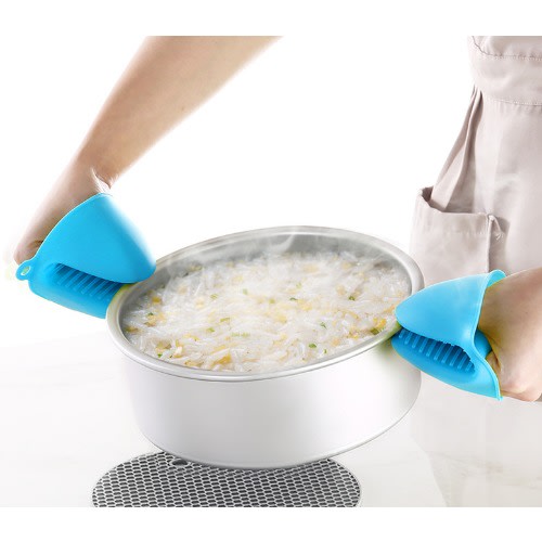 2pcs Cooking Grips Silicone Pot Holder -Blue