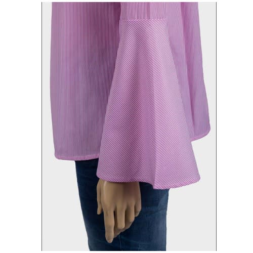 Ladies Pin Stripe Bell Sleeve Top - Pink