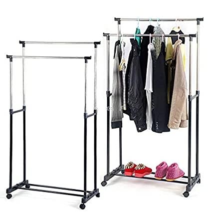 Stainless Steel Double Pole Lift Clothes Hanger