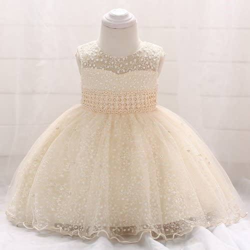 Baby Girl Birthday Gown - Champagne