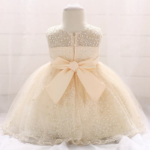 Baby Girl Birthday Gown - Champagne