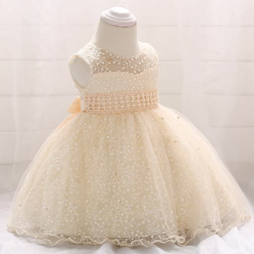 Baby Girl Birthday Gown - Champagne
