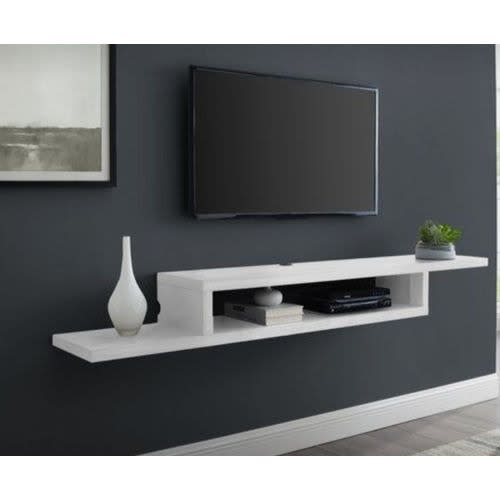 Floating Dvd Wall Decor Shelf - White