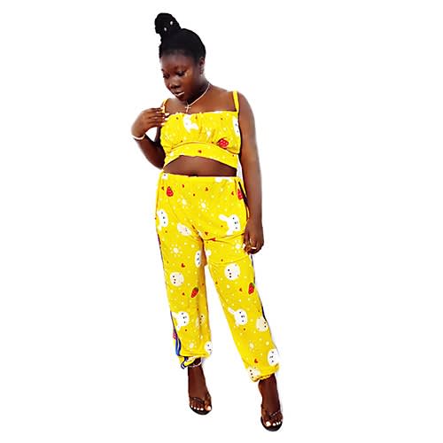 Yellow Floral Two Piece Co-ordinate Trouser And Top