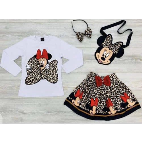 4 In 1 Disney Minnie Mouse Girls Set With Bag And Alice Band