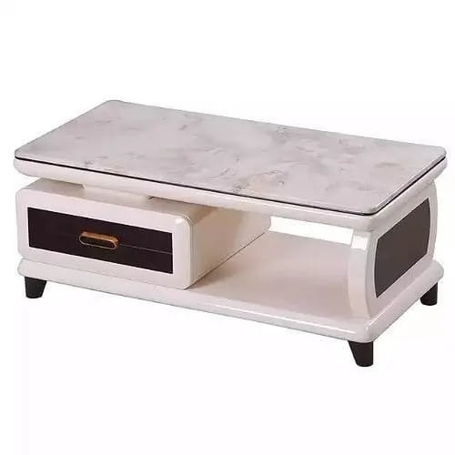 Center Table With Drawers - White