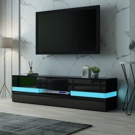 Glossy Atlantis A2 72inches Tv Stand - Black