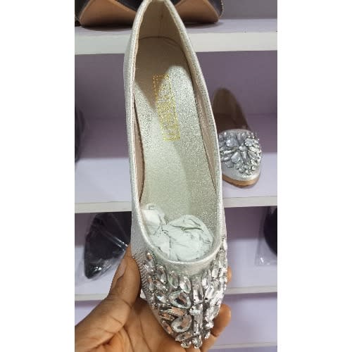 Ladies Flat Shoe - Silver