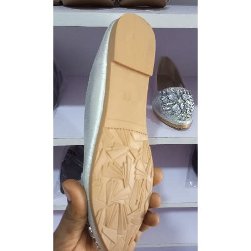 Ladies Flat Shoe - Silver