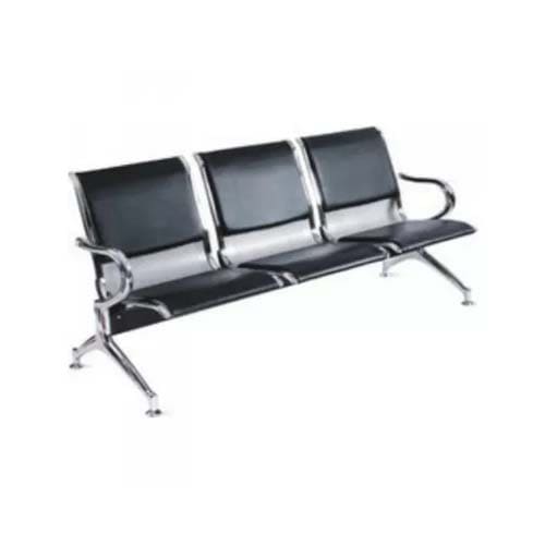 Leather Padded Office Reception Chair - 3-seater