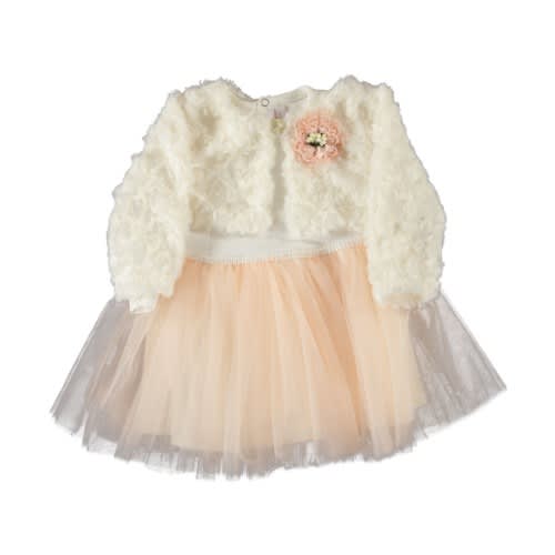 Baby Girl Dress With Fur Bulero Salmon