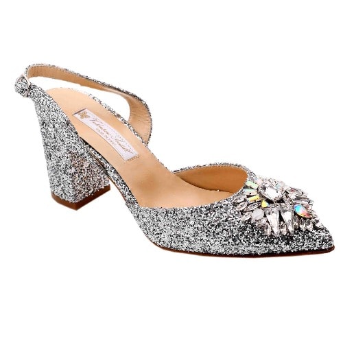 Luxury Silver Shoe And Bag