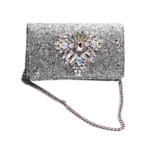 Luxury Silver Shoe And Bag