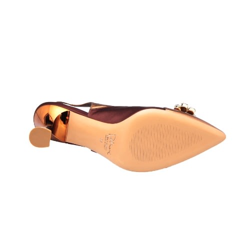 Bronze Shoe And Bag With Stone Design