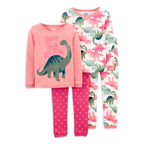 Girls Dinosaur Cotton Pyjamas Sleepwear -  Size Runs Small