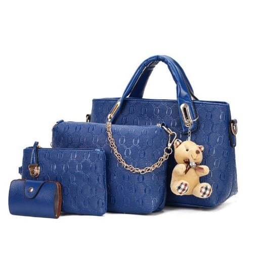 Ladies Hand Bags  -4 In 1-Blue