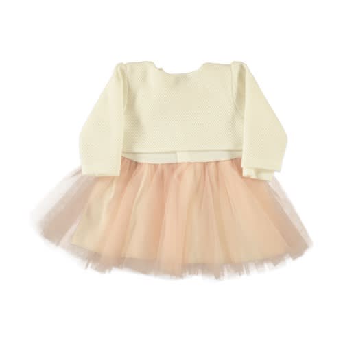 Baby Girl Dress With Mesh Bulero Powdered Pink