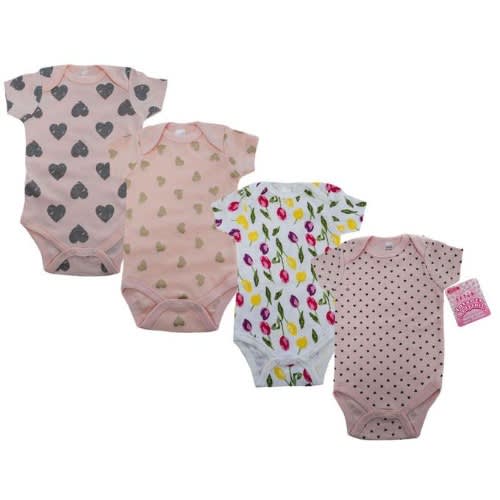 Baby Girl's Printed Short Sleeved Bodysuit
