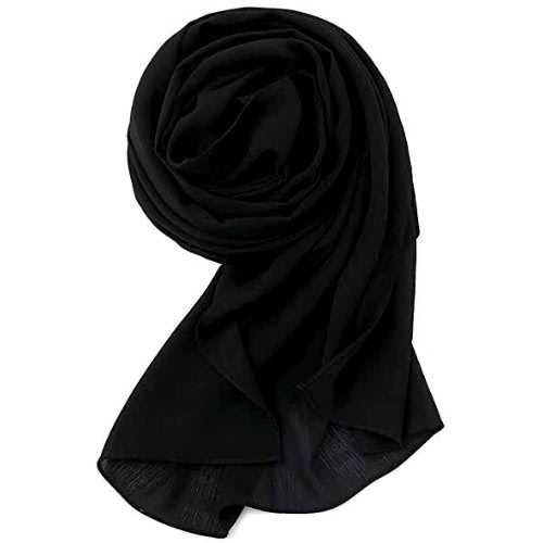 Plain Chiffon Hijab - Black