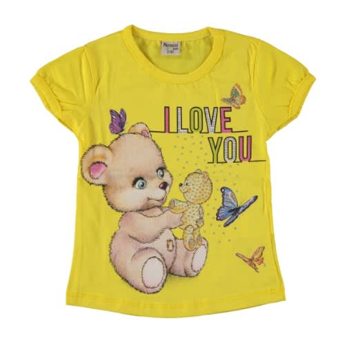 Girl T-shirt I Love You Yellow