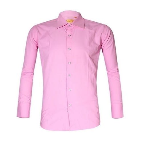 Quality Men's Long Sleeve Shirts - Pink - Navy Blue & Lemon Green - 3 In 1