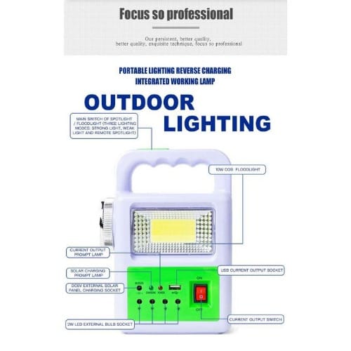 Solar Home Lighting System With 1 Piece - 3W Super Bright Smds Bulb