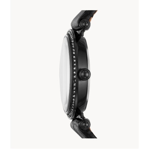 Lyric Three-hand Black Leather Watch