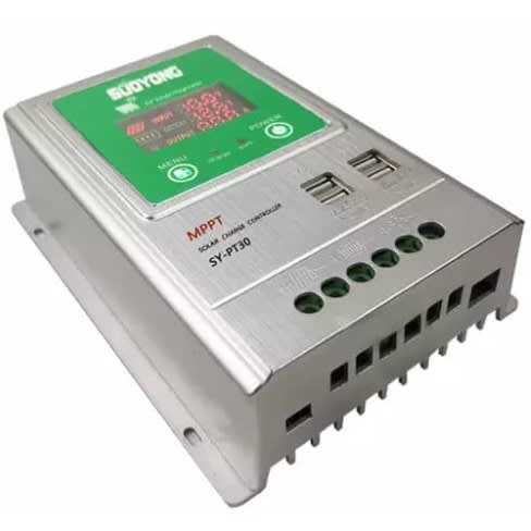 Mppt 30a Solar Charge Controller With  4 USB Ports -12v -24v
