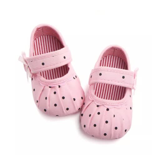 Newborn Baby Girl Polka Dot Shoes
