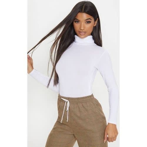 Turtleneck Long Sleeve Top- White