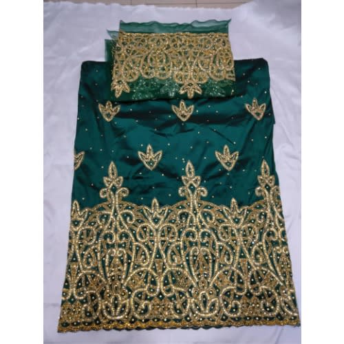 Emerald Green George With Gold Details