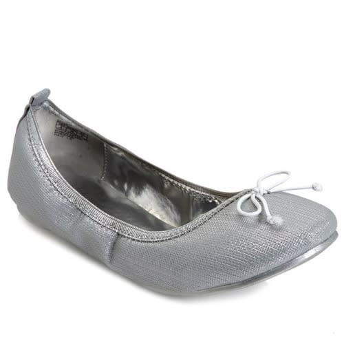 Girls Shimmering High Quality Ballet Dance Shoe- Silver