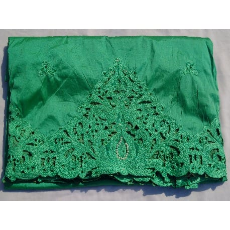 7 Yards Embroidered & Beaded Indian Lace George with Blouse - Mint Green