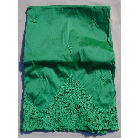 7 Yards Embroidered & Beaded Indian Lace George with Blouse - Mint Green