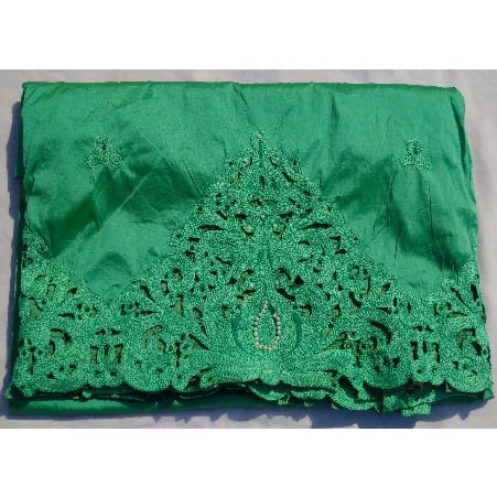 7 Yards Embroidered & Beaded Indian Lace George with Blouse - Mint Green